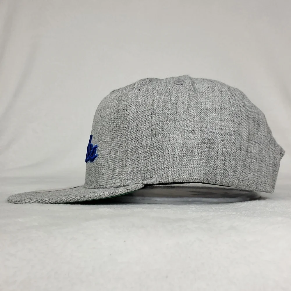 LA‎ Lakers Mitchell & Ness NBA Snapback Hat Cap Script 3D Logo Heather Gray NWT